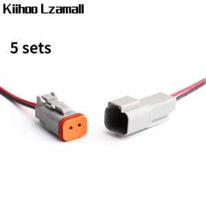 5sets 2 3 4 6 8 12 Pin Deutsch DT Automotive Sealed Electric Plug Waterproof Male Female Connector Wire Harness DT06-2S DT04-2P