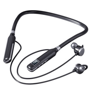 Bluetooth Earphone Wireless Sports Neck Pluggable Card Black Technology Digital Display Noise Reduction Bluetooth 5.3 Headset IPX5 Waterproof Super Battery Life Bluetooth Earphone