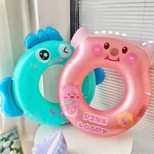 SERAPHYXO การ์ตูนลายการ์ตูน แหวนว่ายน้ำแฮงโยดอน หนาขึ้น พีวีซีเป็นมิตรกับสิ่งแวดล้อม วงกลมว่ายน้ำสำหรับเด็ก ของเล่นในน้ำ ป้องกันการพลิกคว่ำ วงแหวนลอยแบบวงแหวน สระว่ายน้ำในสระว่ายน้ำ
