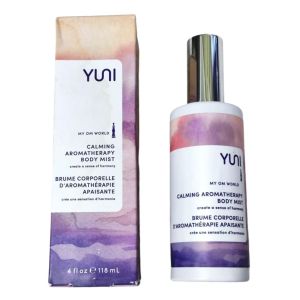 YUNI Beauty Calming Body Mist My OM World - Natural Aromatic Oils - Relaxing Stress Relief - Promotes Focus & Clarity - All Natural Paraben-Free Cruelty-Free 118mL