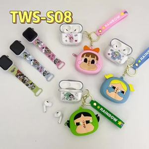 2025 New Powerpuff Girls Cartoon Wireless Bluetooth Earphones Earphone Case Watch Crying Baby Hot Sale