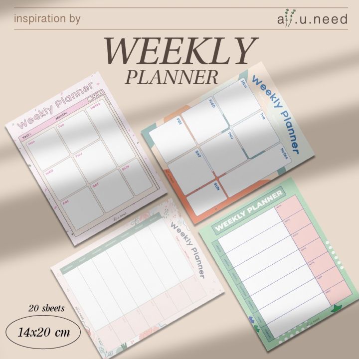 Weekly Planner กระดาษโน๊ต เขียนได้ 5 เดือน สันกาว ฉีกง่าย พกพาสะดวก มี ...