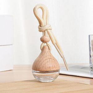 438178 ZXC 6ML Empty Car Air Freshener Pendant Perfume Bottle With Wooden Caps Refillable Car Essential Oil Diffuser Bottle