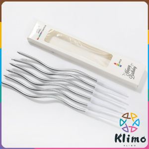 KLIMO Colorful Spiral Candle Twisty Birthday Candles for Birthday Wedding Party and Cake Decoration 6pcs