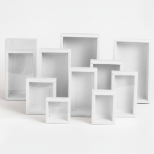 DUY26 10PCS/SET Reusable Kraft Gift Box Hardcore Clear Window Gift Packaging Box Cookie Box Foldable Drawer Gift Box Jewelry Packaging