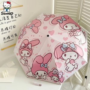 Christmas gifts My Melody Sunshade Umbrella Kawaii Sanrio Sunny Rain Dualuse Cinnamoroll Kuromi Manual Folding Coating Bumper Cloth Gifts Toys