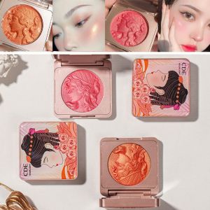 KINTHAZER Waterproof Velvet Matte Peach Rouge Long Lasting Sweatproof Monochrome Blush Palette Beauty Bright Rose Cheek Tint Blusher Women
