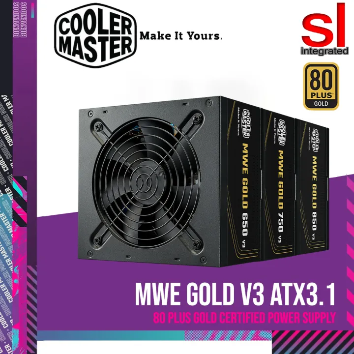 Cooler Master MWE GOLD V3 SERIES ATX 3.1 PCIE 5.1 80+GOLD NON-MODULAR POWER SUPPLY (650W/750W/850W)