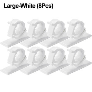 8Pcs Self-Adhesive Cable Clips Adjustable Cable Organizer Plastic Clamp Home Office Cord Management Fixed Holder Wire Winder