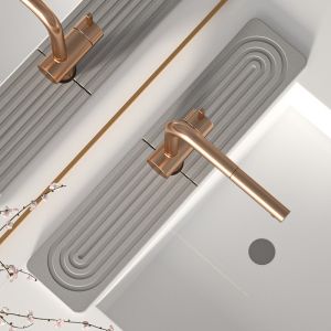 Diatomite Sink Mat Fast-Absorbent Sink Splash Guard Mat Anti-Slip Countertop Pad【Lucky Home】