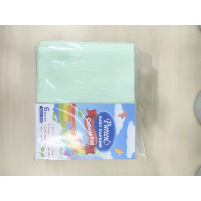 Pureen Baby Napkin Napkins Printed Cotton Colourful Plain Kain Lampin ala Anakku Fiffy Didi (6s/10s)