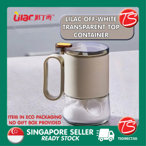 [ SG ] LILAC Transparent Easy Open Cover Condiment Storage Bottle | Salt Pepper MSG Sugar | Lead Free Glass BPA Free