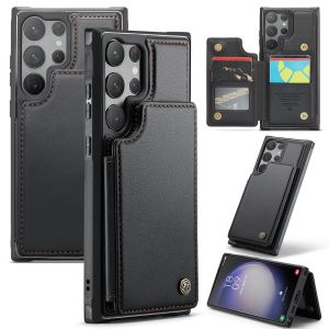 For Samsung Galaxy S24 S23 S22 S21 S20 Ultra / S24 S23 S22 S21 S20 Plus / S20 S21 S23 FE Luxury Leather Back Wallet Case Magnetic Card Holder Phone Cover Casing