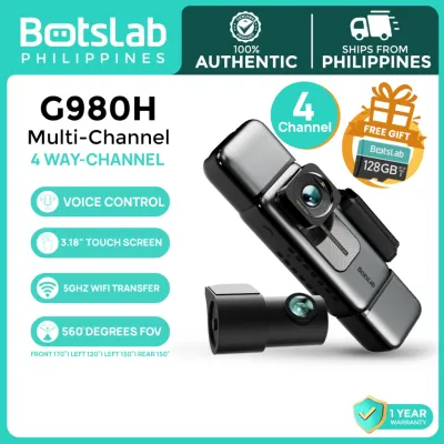 Botslab G980H Multi-Channel 4-Camera | 3K Resolution | GPS | Voice Control | IR cabin cameras | With 128gb microSD Card