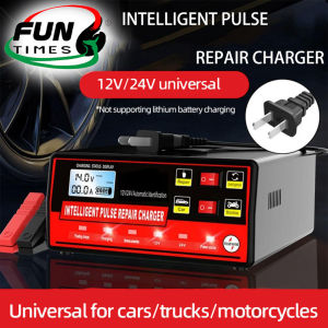 Funtimes Motorcycle Battery Charger with Features LCD Display for Motorcycle Various Vehicles
