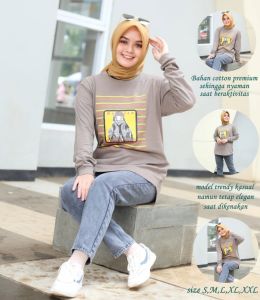 BAJUBARU Baju atasan wanita lengan panjang kaos trending 2022 kasual tee t-shirt wanita viral elegan ootd selebgram terbaru kaos basic forever cewek hijab aestethic tunik wanita blus wanita kaos wanita remaja keren