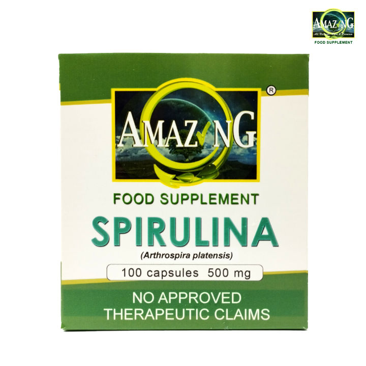 Amazing Food Supplement Spirulina 500mg Capsules – BOX of 100 │ FDA ...