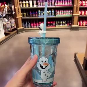 [XinNgo.] Tumbler Plastic Water Mug with Straw Frozen Little Mermaid Ariel Bottle Cup with Glitter and Confetti for
