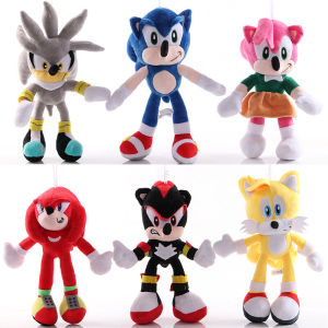 1pcs 20cm Sonic The Hedgehogs Plush Doll Toys Sonic Peluche Toys Black Blue and Red Sonic toys for kid Soft Stuffed Dolls Baby Gifts for Kids Xmas
