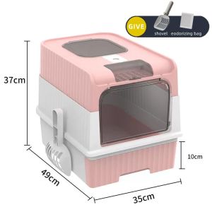 Turtle Enclosed Cat Litter Box Sterilization Drawer Type Dual Channel Large Space Pet Supplies