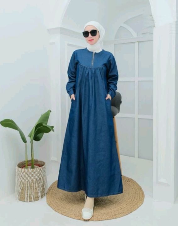 dress denim wanita Denim DressFor order Dm 7051553541