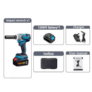 3890VF Cordless Impact Wrench High Torque Brushless Motor Rechargeable Electric Power Tool For Car & Heavy Duty Adjustable Socket Wrench Cordless Screwdriver Impact Driver Drill Full Set