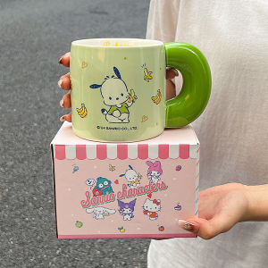 570ml Sanrio Ceramic Mug with Handle Hello Kitty Cinnamoroll Kuromi Cartoon Anime Accessory Kawaii Ceramic Milk Coffee Cup Gifts
