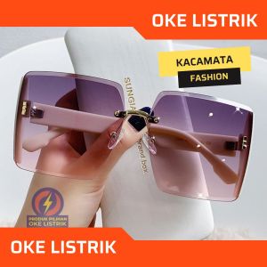 OKE LISTRIK | KACAMATA HITAM WANITA HIJAB UMROH HAJI KEKINIAN CEWEK BINGKAI PERSEGI PANTAI KECE FASHION STYLE KOREA DEWASA SUNGLASSES TERBARU