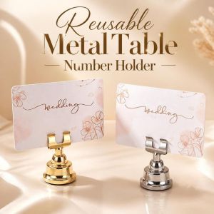 LETIGO Metallic Table Number Holder Reusable Stable Menu Card Stand Modern Mini Place Card Holder Wedding Banquet