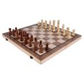 Magnetic wooden chess board set wooden foldable international chess set for travel family activities Two in one chessboard. 