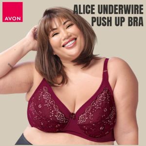 Avon Original Alice Plus Size Underwire Push-Up Bra – Full Coverage Bra with Wire Support Smoothing Side Panels & Adjustable Straps | Comfortable & Durable Big Size Brassiere for Women