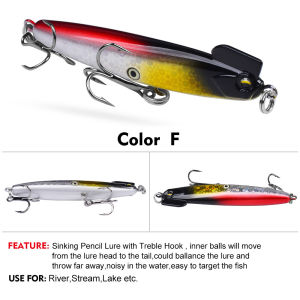 Proberos 1 cái Mồi Câu Cá 15G 18G Sống Động Như Thật 3D Mắt Chìm mồi bút chì Đúc mồi cứng cá bass Tommy Sneakhead phụ kiện câu cá