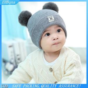 COD Mùa Đông Trẻ Em Ấm Bé Dệt Kim Mũ Với Pom Pom Trẻ Em Đan Beanie Mũ Rắn Màu Trẻ Sơ Sinh Hat Cho Bé Trai Cô Gái