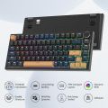 400PRO 75% Wireless Creamy Mechanical Keyboard Black, Gasket Hot Swappable RGB Gaming Keyboard, Bluetooth/2.4GHz/USB-C Thocky Keyboard with Pre-lubed Cream Grey Switches (82 Black). 