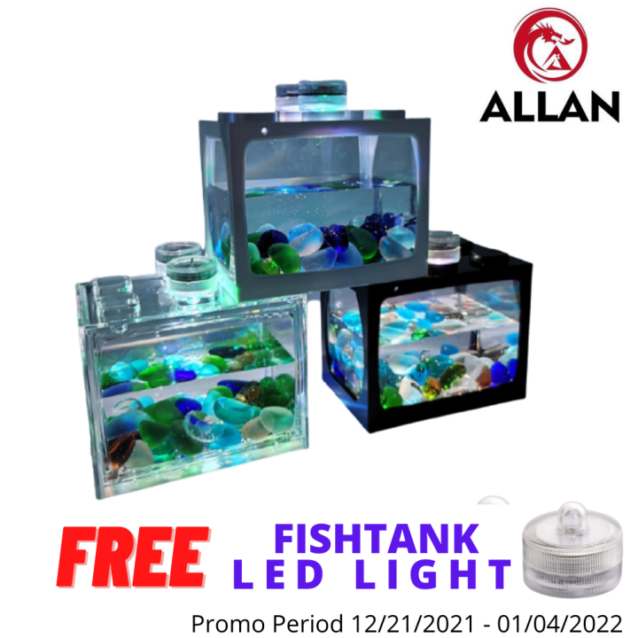 Small Fish Tank Small Desktop Creative Ecological Tank Micro Landscape  Fighting Fish Tank Mini Tropical Fish Aquarium With LED Light