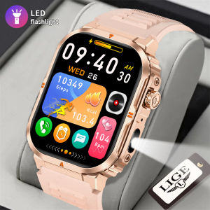 LIGE New Smart Watch Men Women LED Flashlight Outdoor Sports Watches Health Monitor Waterproof Military Bluetooth Call Smartwatch