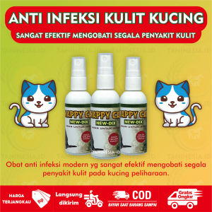 Obat jamur infeksi kulit kucing anti kutu scabies demodex jamur kutu parasit cacing hati obat gatal kulit kitten kucing anjing 60ml