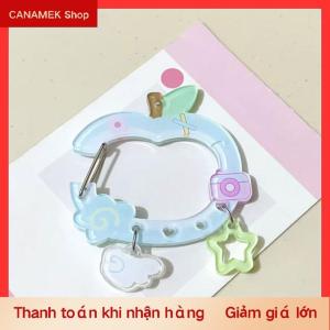 CS Dễ Thương Hình Quả Táo Sao Đám Mây Mặt Dây Chuyền Carabiner Leo Núi Khóa Acrylic Keychain Đa Năng Keyring Móc Túi Treo Quà Tặng