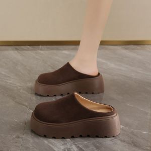 Free Shipping Thick-Soled Closed-Toe Slip-On Sandals For Women 2026 New Autumn Collection Fashionable Slip-On Shoes Platform Shoes