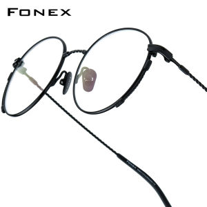 FONEX Titanium Eyeglasses Frame Women Brand Design Retro Round Glasses Vintage Japanese Korean Ultralight-Weight Optical Eyewear 85719