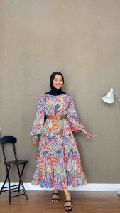 LEONNA Ale-Sha Maxy Dress Premium Wanita Muslimah Gamis Panjang Korean Style