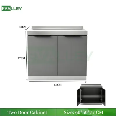FVALLEY Stainless Steel Kitchen Cabinet Gas Stove Cabinet Sink Cabinet Combined Cupboards