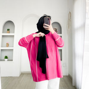 KAYLE TOP KNIT - FLOTTILICIOUS / blouse jumbo / oversize / big size / atasan knit rajut / korean style / fashion outfit / ootd hijab / baju murah jumbo