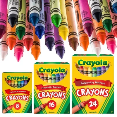 Crayola Wax Crayons 8/16/24 Colors Non-Toxic Kids Drawing Crayons School Art Supplies