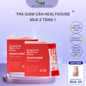 MUA 2 TẶNG 1 - Trà Giảm Cân Giảm Mỡ Ổn Định Đường Huyết Hỗ Trợ Tiêu Hóa Healthouse Grapefruit Black Tea Flavor 30 gói