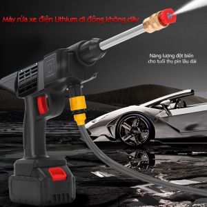 Máy rửa xe không dây dùng pin Lithium máu rửa xe cao áp xe ô tô dùng tại nhà