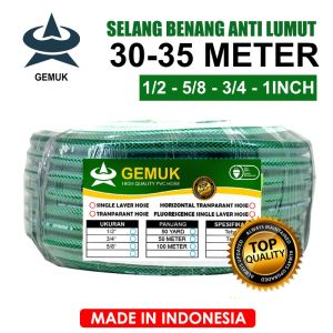 YIKUO Selang Air 30 Meter 1/2 5/8 3/4 1 Inch Selang Air roll 30 Meter Selang Benang Anti Lumut Selang Taman Selang Cuci Motor Mobil Siram Tanaman