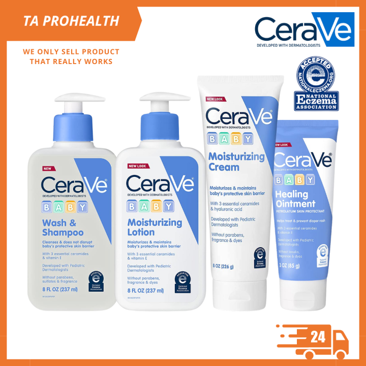 CeraVe Baby Wash & Shampoo / Moisturizing Cream / Moisturizing Lotion ...