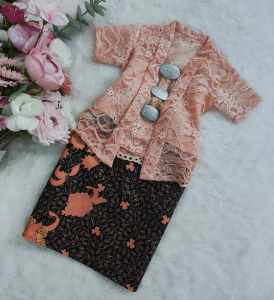 Peach Kebaya kids budak Baju Raya 2025 batik comel newborn - 4years murah
