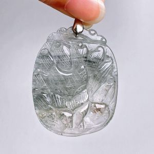 [现货] 蓝发晶狐仙吊坠 4cm｜人缘桃花 × 直觉洞察 × 情感守护｜Blue Rutilated Quartz Fox Pendant 4cm｜Attraction • Intuition • Emotional Balance